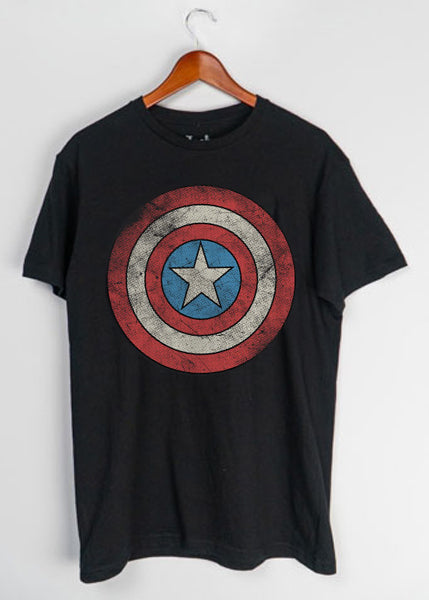 Captain America - Distressed Logo T-shirt