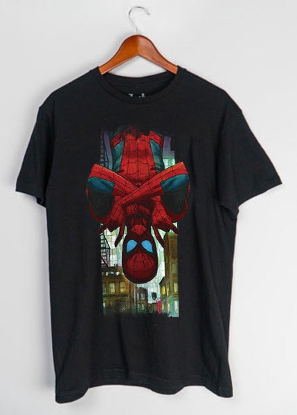 Spider-Man - Spidey Hanging Upside Down T-shirt